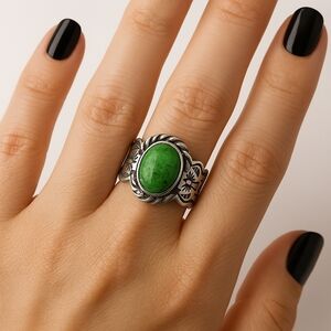 Artisan Crafted Southwestern Sterling Silver With Jaspen Ring